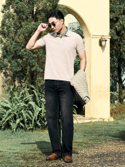 Quần Jean Rã Diễu Thêu Chữ Just Breath Form Straight QJ119 Màu Đen