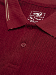 Áo Polo Dệt Kim Gân Nổi Form Regular PO176 Màu Đỏ Đô