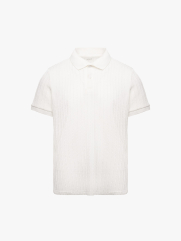 Áo Polo Dệt Kim Vặn Thừng Form Slimfit PO177 Màu Trắng