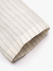 Áo Sơ Mi Sọc Tay Ngắn Thêu Logo M Form Regular SM198 Màu Sọc Trắng