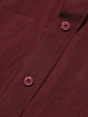 Áo Sơ Mi Tay Dài Linen Trơn Form Regular SM199 Màu Đỏ Đô