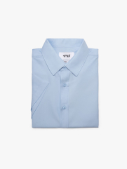 Áo Sơ Mi Tay Ngắn Trơn SM087 Màu Xanh Biển