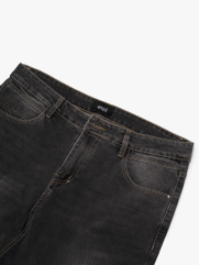 Quần Jean Rã Diễu Trang Trí Thêu 4M Form Regular QJ121 Màu Xám