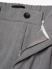 Quần Tây Sọc Vải Rayon Lưng Thun Form Regular QT072 Màu Sọc Xám