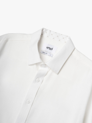 Áo Sơ Mi In Pattern Đầu Ngựa Form Regular SM201 Màu Trắng