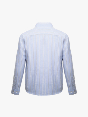 Áo Sơ Mi Sọc Thêu Logo Ngựa Form Regular SM202 Màu Sọc Xanh Biển