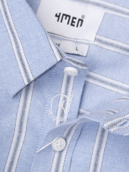 Áo Sơ Mi Sọc Thêu Logo Ngựa Form Regular SM202 Màu Sọc Xanh Biển