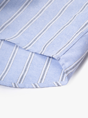 Áo Sơ Mi Sọc Thêu Logo Ngựa Form Regular SM202 Màu Sọc Xanh Biển