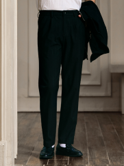 Quần Tây Sọc Vải Rayon Lưng Thun Form Regular QT072 Màu Sọc Đen