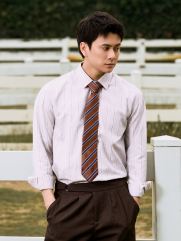 Áo Sơ Mi Sọc Thêu Logo Ngựa Form Regular SM202 Màu Sọc Trắng