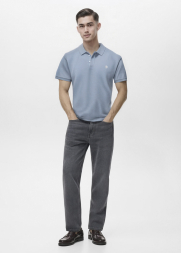 Áo Polo Thể Thao In Logo 4M Tròn Form Regular PO171 Màu Xám Xanh