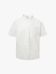 Áo Sơ Mi Tay Ngắn Oxford Thêu 4M Ở Túi Form Regular SM191 Màu Trắng Kem