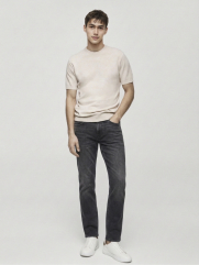 Quần Jean Diễu Túi Sau Form Slimfit QJ117 Màu Xám Đậm