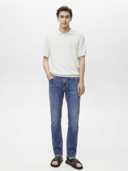 Quần Jean Diễu Túi Sau Form Slimfit QJ117 Màu Xanh Biển Đậm