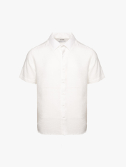 Áo Sơ Mi Linen Xước Ngắn Tay Form Regular SM203 Màu Trắng