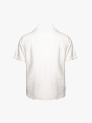 Áo Sơ Mi Linen Xước Ngắn Tay Form Regular SM203 Màu Trắng