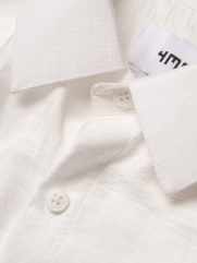 Áo Sơ Mi Linen Xước Ngắn Tay Form Regular SM203 Màu Trắng