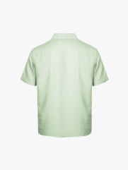 Áo Sơ Mi Linen Xước Ngắn Tay Form Regular SM203 Xanh Bạc Hà