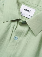 Áo Sơ Mi Linen Xước Ngắn Tay Form Regular SM203 Xanh Bạc Hà