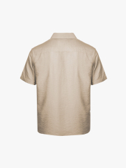 Áo Sơ Mi Linen Xước Ngắn Tay Form Regular SM203 Màu Nâu