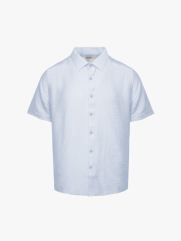 Áo Sơ Mi Linen Xước Ngắn Tay Form Regular SM203 Xanh Biển