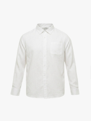 Áo Sơ Mi Linen Thêu Logo Cánh Buồm Phía Sau Form Relaxed SM208 Màu Trắng
