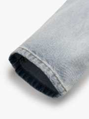 Quần Jean Phối Dây Sọc 2 Bên Sườn Form Straight Xanh Nhạt QJ129 Màu Xanh