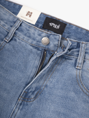 Quần Jean Phối Dây Sọc 2 Bên Sườn Form Straight Xanh QJ130 Màu Xanh