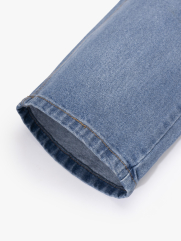 Quần Jean Phối Dây Sọc 2 Bên Sườn Form Straight Xanh QJ130 Màu Xanh