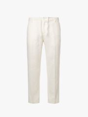 Quần Linen Trơn 1 Cơi Form Straight QK035 Màu Trắng Kem