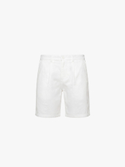 Quần Short Linen Thêu Cánh Buồm Form Straight QS087 Màu Trắng