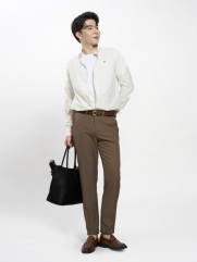 Áo Sơ Mi Oxford Sọc Cổ Button - Down Form Regular SM207 Sọc Trắng
