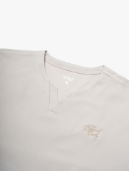 Áo Thun Rayon Cổ V Thêu Chữ Beyond Daily Form Regular AT195 Màu Be