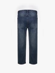 Quần Jean Phối Dây Sọc 2 Bên Sườn Form Straight Xanh QJ131 Màu Xanh