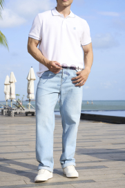 Áo Polo Mắt Chim Thêu Logo Con Thuyền Form Regular PO187 Màu Trắng