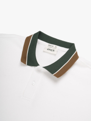 Áo Polo Phối Bo Signature Stripe Form Regular PO194 Màu Trắng