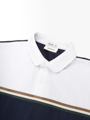 Áo Polo Signature Stripe Phối Màu Form Regular PO192 Màu Xanh Đen