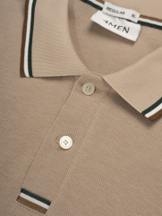 Áo Polo Signature Stripe Trơn Form Regular PO193 Màu Be