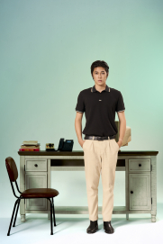 Áo Polo Signature Stripe Trơn Form Regular PO193 Màu Đen