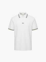 Áo Polo Signature Stripe Trơn Form Regular PO193 Màu Trắng