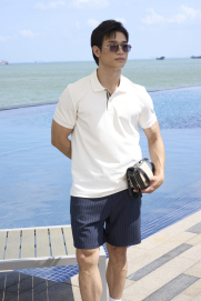 Áo Polo Trụ 3 Sọc Form Regular PO190 Màu Trắng