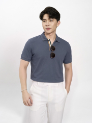 Áo Polo Trụ 3 Sọc Form Regular PO190 Màu Xanh Đen