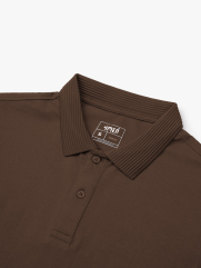 Áo Polo Vải Modal Thêu 4MEN Club Tay Áo Form Slimfit PO138 Màu Nâu Đậm