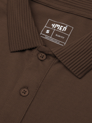 Áo Polo Vải Modal Thêu 4MEN Club Tay Áo Form Slimfit PO138 Màu Nâu Đậm