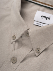 Áo Sơ Mi Oxford Signature Stripe Form Regular SM209 Màu Be Nhạt