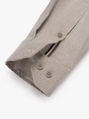 Áo Sơ Mi Oxford Signature Stripe Form Regular SM209 Màu Be Nhạt