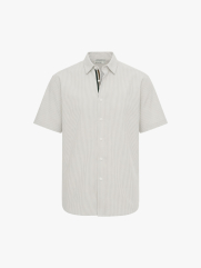 Áo Sơ Mi Signature Stripe Sọc Tay Ngắn Form Regular SM210 Màu Sọc Xám