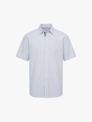 Áo Sơ Mi Signature Stripe Sọc Tay Ngắn Form Regular SM210 Mùa Sọc Xanh Biển