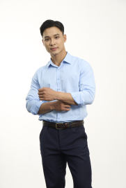 Áo Sơ Mi Trơn Form Slimfit SM205 Màu Xanh Biển