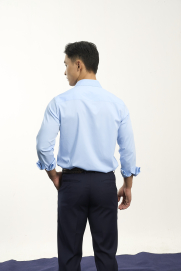Áo Sơ Mi Trơn Form Slimfit SM205 Màu Xanh Biển